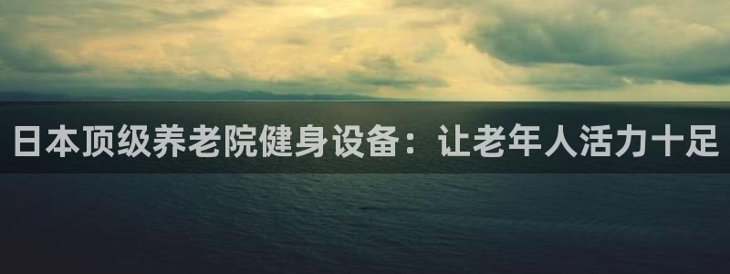 凯时app官网首页：日本顶级养老院健身设备：让老年人