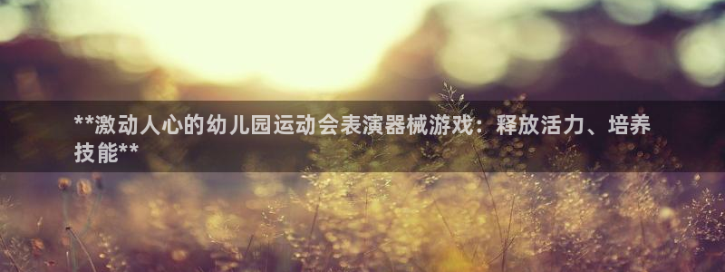 尊龙凯时有限公司：**激动人心的幼儿园运动会表演器械